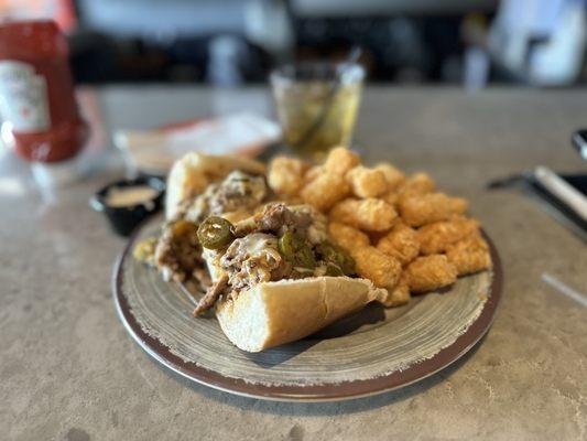 LB Philly with tater tots