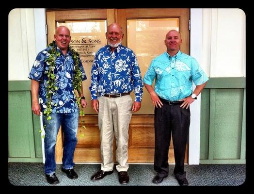 Robert, John, and Peter in Waimea.