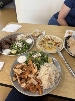 Nadia's chicken Shawarma, hummus and Gyro Sandwich