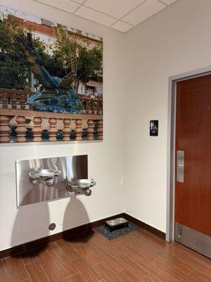 Waiting area water fountains