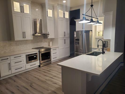 Full Kitchen Remodel with flooring and lighting