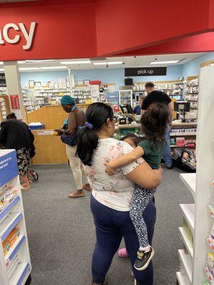 Long lines all the time at pharmacy 1 person at register all the time.