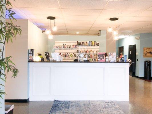 Lexington Salon Front Counter featuring our Devoted Creations Products