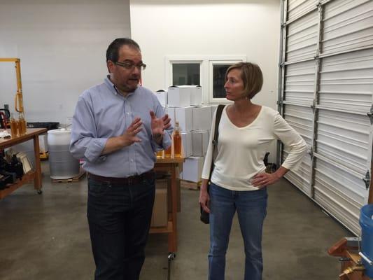 Andrea explaining to my wife how he will kill me if I take his recipe.