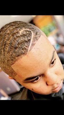 Kids haircut with part