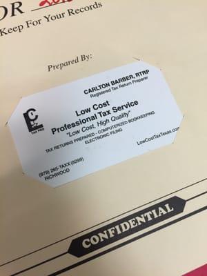 Low Cost Professional Tax Service