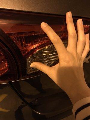 Scratch on my tai llight after leaving the car wash