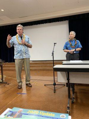 Pearl City - Aiea Townhall Meeting  Hosted by State representative Gregg Takayama.   Governor David Ige & DR. Bruce Anderson
