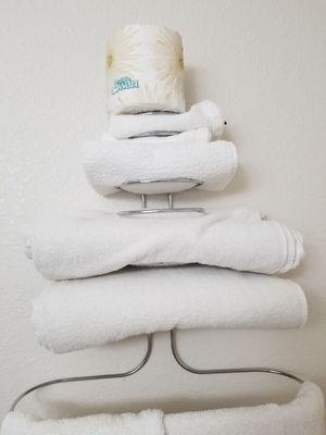 Towels in bathroom