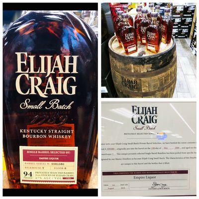 Elijah CRAIG 10 Years Single Barrel picked by EMPIRE LIQUOR