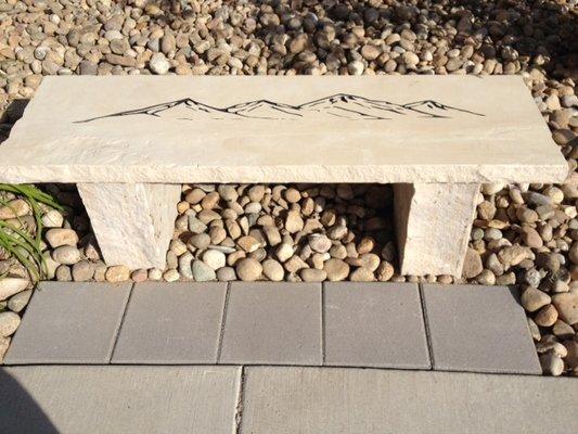 Custom benches. Several shapes, stone types & colors.