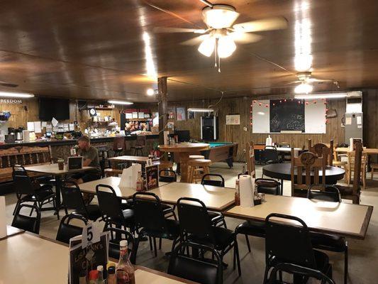 Inside with pool table