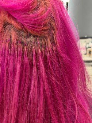 Hair color change & hair extension.