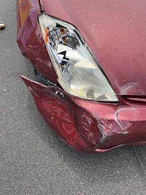 Car right after accident and what was given to hamricks