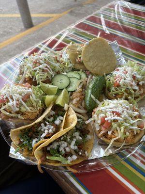 "Antojitos Platter" our Lunch Special
- 2 gorditas
- 2 sopes
- 2 tostadas
- 2 tacos
