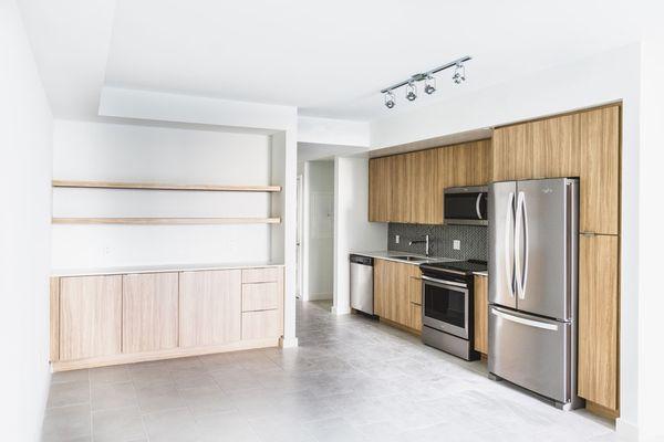 Built-in shelving and storage in some homes