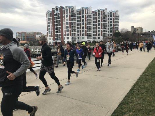 Running on Racine's lakefront
