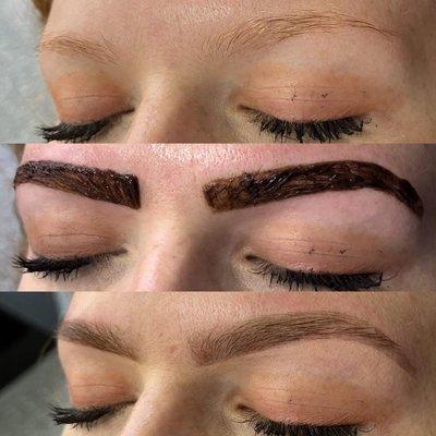 Wax and tint using our Brow Tint, NBL Cosmetics Chestnut Brown