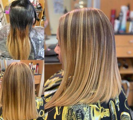 Cambio de color y corte