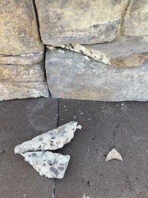 Broken stone after one month
