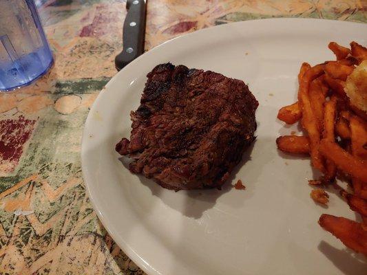 My very well done filet... I ordered it medium