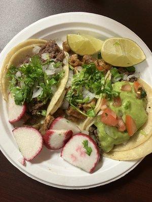 Tripa taco, Lengua Tacos, Carne Asada Tacos