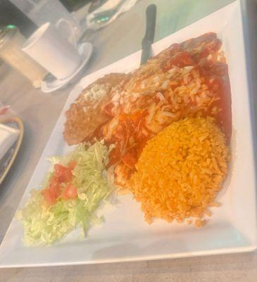 Enchiladas and sides