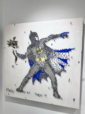 "Make Bat To Sense", Craig Alan, mixed media on board with resin.