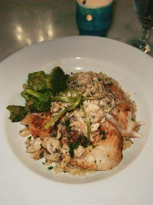 Flounder and crab with a lobster butter sauce