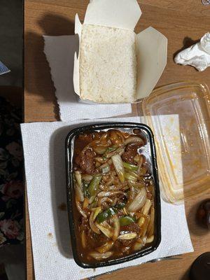 Mongolian beef was filled to the brim and plenty of rice, too!