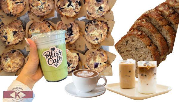 Welcome to Bliss Cafe your neighborhood haven for handcrafted coffee, earthy matcha, and freshly baked delights.