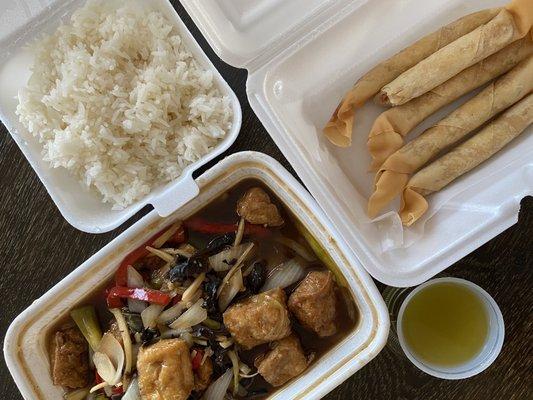 Ginger Perfect with Tofu Crispy Rolls