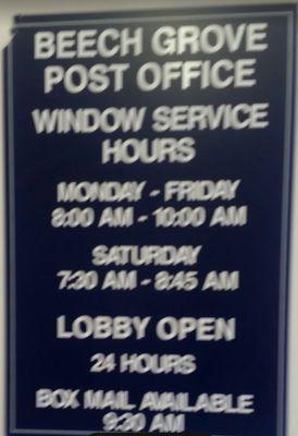 sign inside of post office
