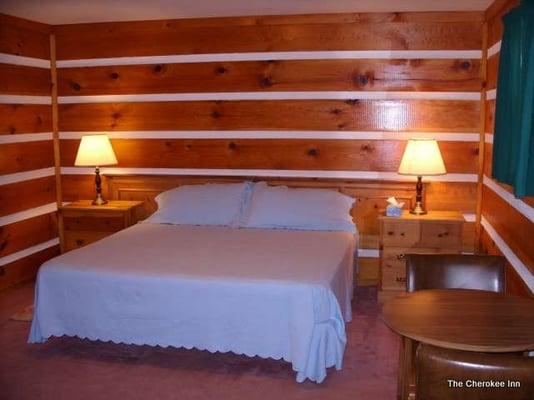 You won't miss the feel of a cabin in our motel rooms