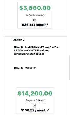 The estimate on the "membership" price