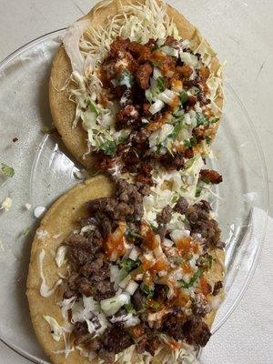 Sopes de asada y al pastor