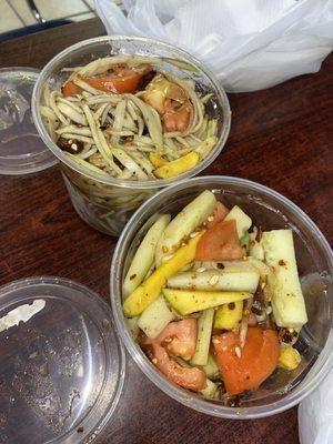 Cucumber and papaya salad