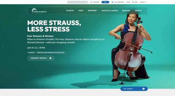 Pacific Symphony - - Redesign and revamp the Tessitura shopping environment
