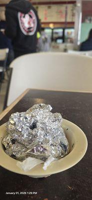 Finish bean burrito but I asked for a barbacoa burrito.