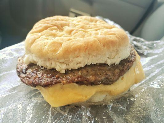 Sausage, egg, and cheese biscuit