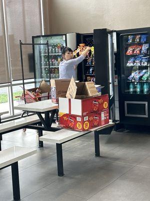 This is a picture of where she's screaming at me from a far distance because I told her that the money had gotten jammed in the machine