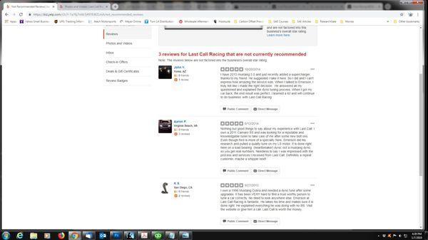 Here's our other reviews, Yelp decided not to show after we declined their advertising plan.