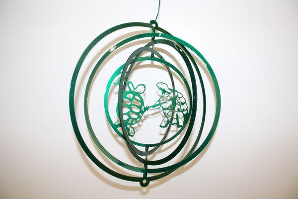 Green powder coated garden decor