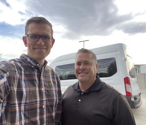 Kellen Christenson from Shamrock with me when we picked up the van.