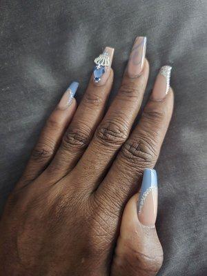 Picture 2 of my Denim and Diamond nails. Thanks Jasmine!!