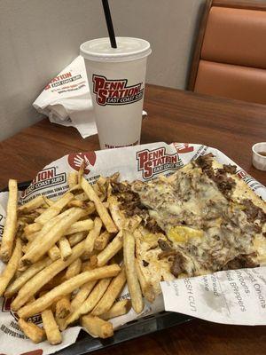Small Ghost Pepper cheesesteak and regular fries