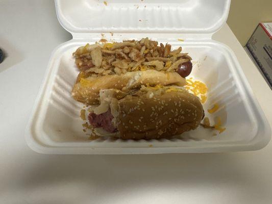 Two different types of hot dogs, The Western $12 The 1/4lb $9 Not too bad for the price.