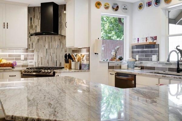 River White Granite Kitchen