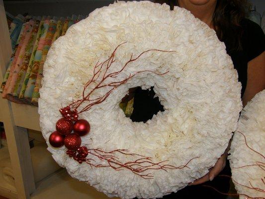 Custom made tissue wreath