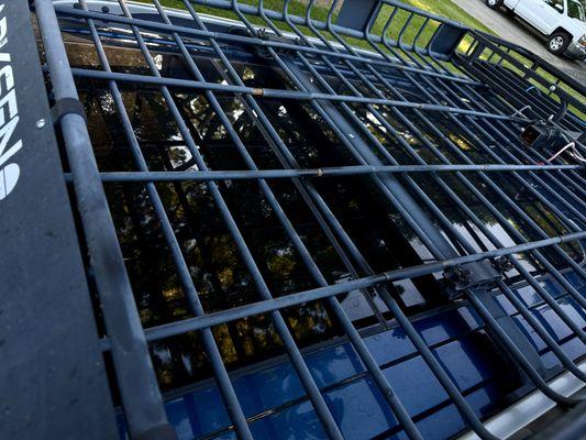 ROOFTOP RACK AREA (with 2 dirty sunroofs!) (other side/angle): Dirty still there after 2-time wash within matter of minutes!